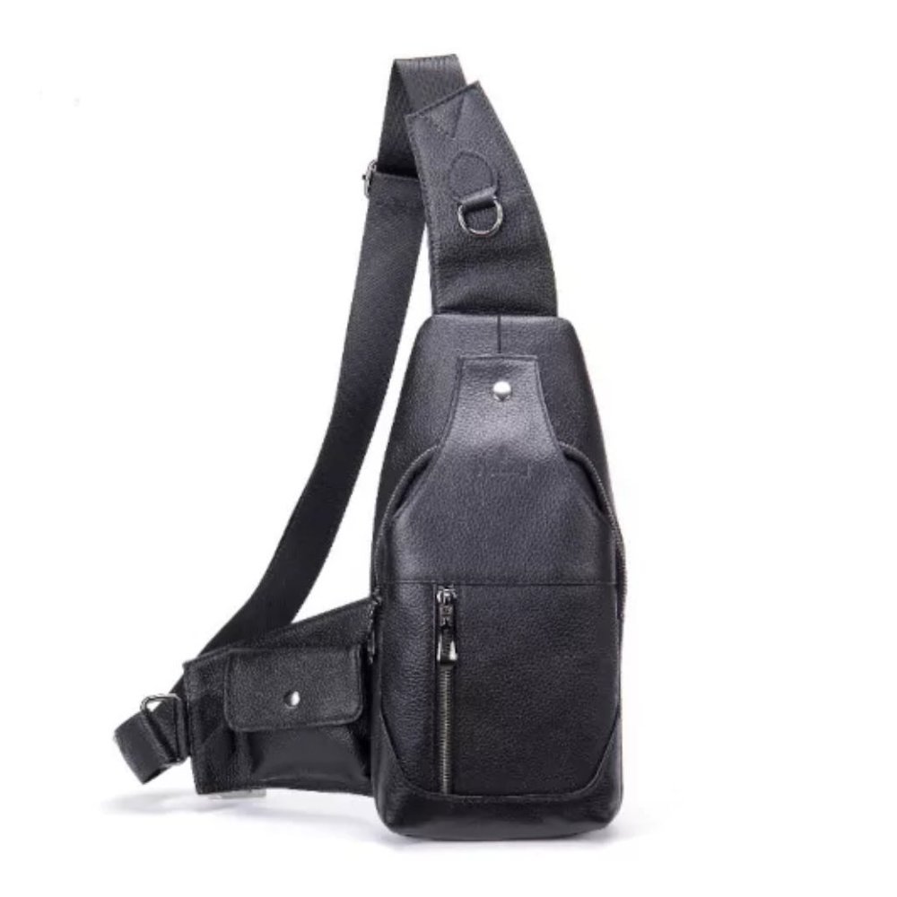 Noblag Eli Black Sling Messenger Bags Fanny Pack For Men Chest Bag